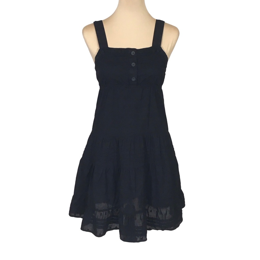 SO Sleeveless Tiered Little Black Dress, Juniors Medium